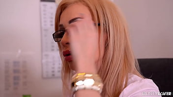 Preview 1 of Video Sex 15 - Delivery Guy Delivers His Dick to Busty Blonde Office Girl in Glasses and Heels
