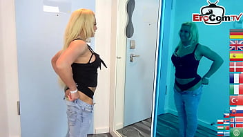 Preview 1 of Mams Legging - Skinny blonde Girl ass fucked before cum in her mouth
