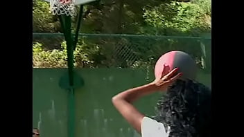 Preview 2 of Miss Massage - Ebony Serena rides big dick by her twat on the sports ground
