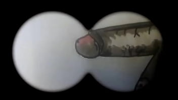 Preview 2 of Red Hair Mmf Retro - STOP MOTION BLACK COCK CARTOON DRAWING OF A BIG COCK FROM SOFT TO HARD THEN CUMMING AND GOING BACK DOWN