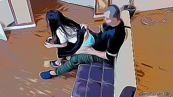 Preview 2 of Aiuido Hindi - le Gusta Jugar Video juegos Sentada en mis Piernas y se mueve mucho se me levanta la Polla Cartoon Hentai