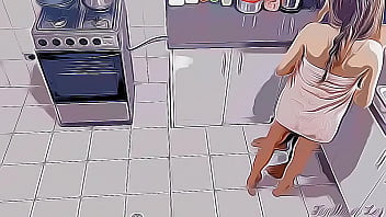 Preview 1 of Dogs Horse And Donkey With Girl - Me Follo a mi Hijastra Caliente al Lado de su Mama en la Cocina Cartoon Hentai