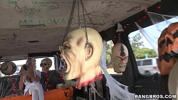 Preview 1 of Kagney Linn Karge - BANGBROS - Halloween Special With Puma Swede On The Bang Bus #FBF