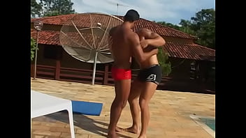 Preview 1 of Witch Mom Xxx - Two hunks get horny after a game and suck and fuck outdoors