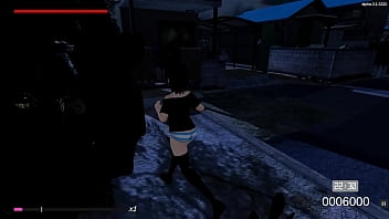 Preview 3 of Rough Sex Neela - Roshutsu [SFM Hentai game] Ep.1 exhibitionist japanese girl naked in the public street