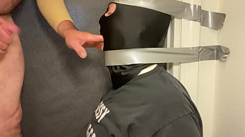 Preview 1 of New Puran Sixcom - Immobilized faggot getting throat fucked by straight alpha