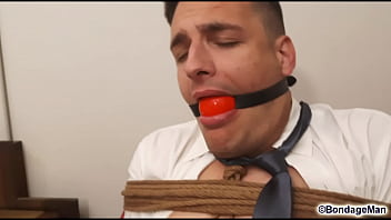 Preview 3 of Tamil Anty Sex Video Com - Don&#039_t miss Samuel Hodecker tied up and ballgagged/tapegagged being jacked off