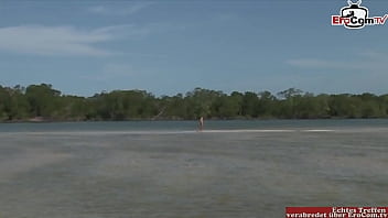 Preview 1 of Filem Vip - Outdoor anal threesome in a river with a skinny blonde