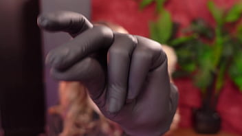 Preview 2 of Kiss Boy And Gales - ASMR nitrile gloves and oil. Arya Grander