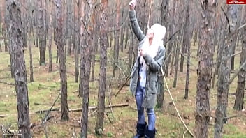 Preview 1 of Bank Black Cox - German slut sucks dirty stinky cock in the woods.