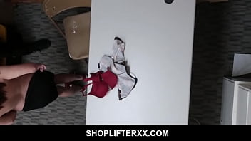 Preview 2 of Naomi Slam - ShopLifterXX - Slutty brunette Thief Sucking Big dick in POV