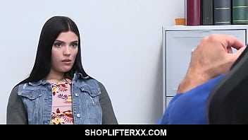 Preview 1 of Nympho Suck Facefuck Mouthfuck - ShopLifterXX - Hot brunette teen To Avoid Jail,  Agrees For Fuck - Sadie Blake