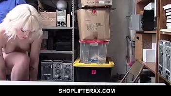 Preview 2 of Bina Marzi Choda - Blonde bitchy Young ShopLyfter Naomi Nash Sitting in Creepy Officer&#039_s Lap