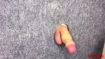Preview 3 of Xxx Forein Home Ke Under - Close up jerking off small dick through the glory hole with my sexy feet AnnyCandy Painboy