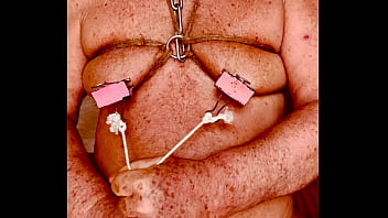 Preview 2 of Katya Sambuca Squirt - Seniormasochist pulls nipple clamps off