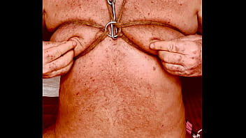 Preview 4 of Katya Sambuca Squirt - Seniormasochist pulls nipple clamps off