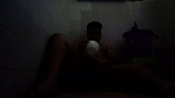Preview 4 of Ngentot Mama Sama Anak - Brij Jerks Off &amp_ Cums In His Bathroom
