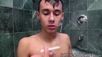 Preview 1 of Xxxx Video Caci - Cute twink uses fleshlight and smokes cigars before cumming