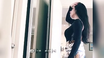 Preview 1 of Indan Ayt - tranny stroking her big cock in her hotel balcony