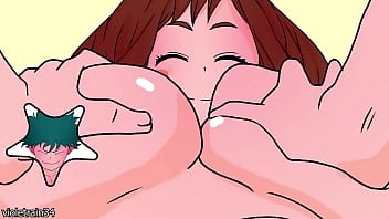 Preview 1 of Mom Alaura - Midoriya massages Uraraka&#039_s tits and fucks her - My Hero Academia hentai