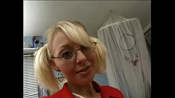 Preview 1 of Cock Game Tahi - Young whore with glasses sucks a big hard cock and gets a creampie