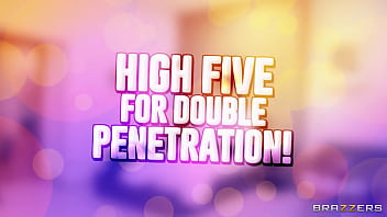 Preview 2 of Xxxmx Movi - High Five For Double Penetration / Brazzers  / download full from http://zzfull.com/fiv