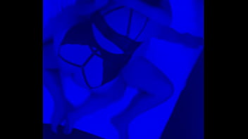 Preview 2 of Jerking Off Shemale - Best Host Lady Blue Light