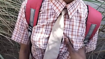 Preview 1 of Secy Vidios Hindi - School uniform desi village college girl fucked in the forest