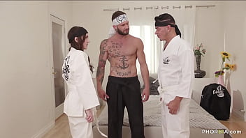 Preview 2 of Sir Student Sex Video - Sensei strikes back again! - Raven Right,  Johnny Hill,  Cesar Xes