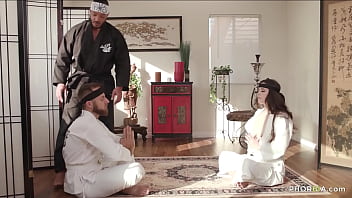 Preview 3 of Sex With Car Handle - BBC sensei teaching fucking - Abbie Maley,  Dillon Diaz,  Joel Someone