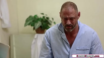 Preview 1 of Girls Dirty French Kisses - Trans nurse Chanel Santini barebacks guy