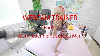 Preview 1 of Born Hub - First Webcam Trainer - Mary Rider helps Lul La Mar for anal