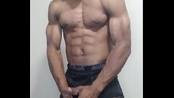 Preview 2 of Raped5 - Workout at work while waiting to empty huge truck getting oiled up and sweaty
