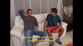 Preview 1 of Www Xxxmovre - Gay guys strip down naked and fuck on the white couch