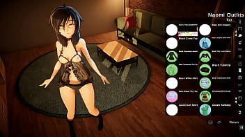 Preview 1 of Pornbluepi - Our appartment [Hentai SFM game] Ep.2 Rainbow party girl enjoy a huge dildo