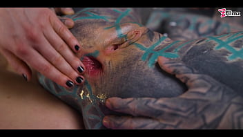 Preview 2 of Egyptian School - tattooed TEEN gets ASSHOLE destroyed from LESBIAN friend with STRAP ON - prolapse,  GAPE,  licking (goth,  punk,  alt porn) - ZF017