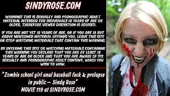 Preview 1 of Full Video Xxx Animals - Zombie girl anal baseball fuck &amp_ prolapse in public &ndash_ Sindy Rose