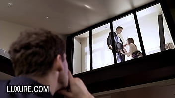 Preview 2 of Eating Glasses - Husband likes to see her wife having sex with another man