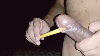 Preview 3 of Sani Livon Sexi Videvos - Playing With My Frenulum Hole... Item #1 Thick Pencil