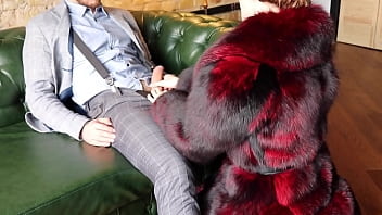Preview 3 of Seex Mp4 Pregnat - Retro sex with babe in fur coat