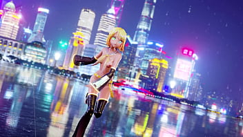 Preview 3 of Stockings Porn Clips - Kagamine Rin shaking ass Marine Bloomin MMD by Shinshi52