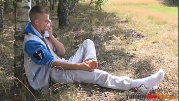 Preview 2 of Asa Akura - Foot fetish hunk jerking off outdoors