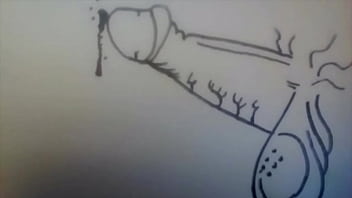 Preview 3 of Hairy Usa Milf Xxx Rough Tube - STOP MOTION COCK PORTRAIT CARTOON DRAWING OF MY COCK FROM SOFT TO HARD THEN CUMMING AND GOING BACK DOWN