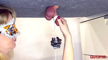 Preview 3 of Ind Ssxxxxx - Stepsister plays with a dick on a milking board and hangs various objects from it AnnyCandy Painboy