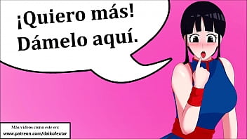 Preview 2 of Under School Desk - JOI hentai con Chichi (Milk). Ella quiere mucho semen (2 veces).