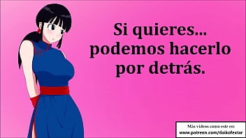 Preview 4 of Under School Desk - JOI hentai con Chichi (Milk). Ella quiere mucho semen (2 veces).
