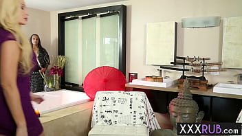 Preview 1 of British Lady And Gent - Two MILFs Summer Brielle and Angelina Chung sucking clients big hard cock