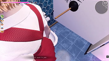 Preview 4 of Japan Chaet - My Lust Wish [SFM Hentai game] Ep.2 Student university girl naked shower