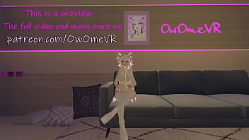 Preview 1 of Papi Dame Cono - Shy Catgirl Puts on a Show for you ️solo Masturbation in Virtual Reality [VRchat] 3d Hentai Camgirl