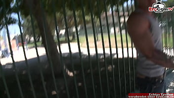 Preview 1 of Schools Babby - Busty Milf in Yoga pants with perfect tits pick up in the park